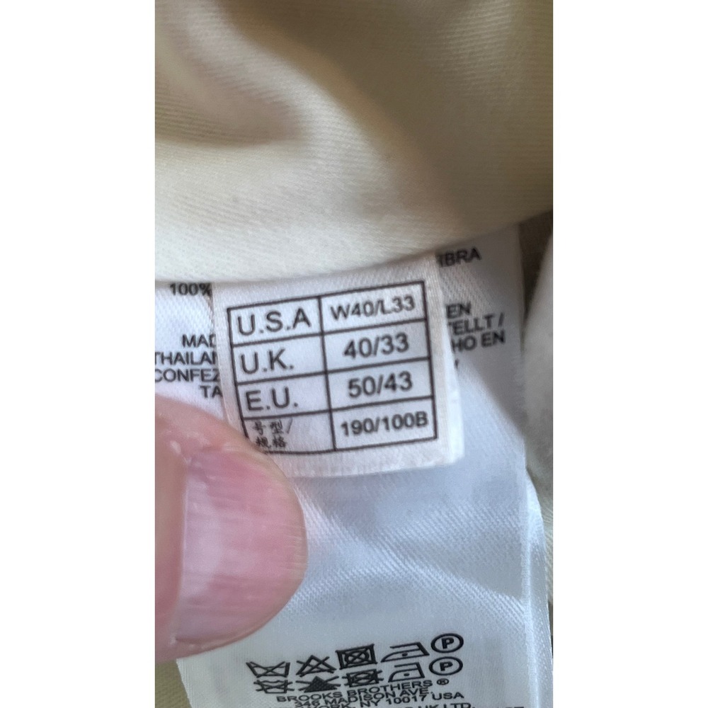 Brooks Brothers 346 Madison Fit Tan 100% Linen Dress Pants Mens 40x33 29282027 - Picture 9 of 10